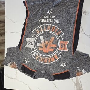 American Fighter Gray and Orange Short Sleeve Tee